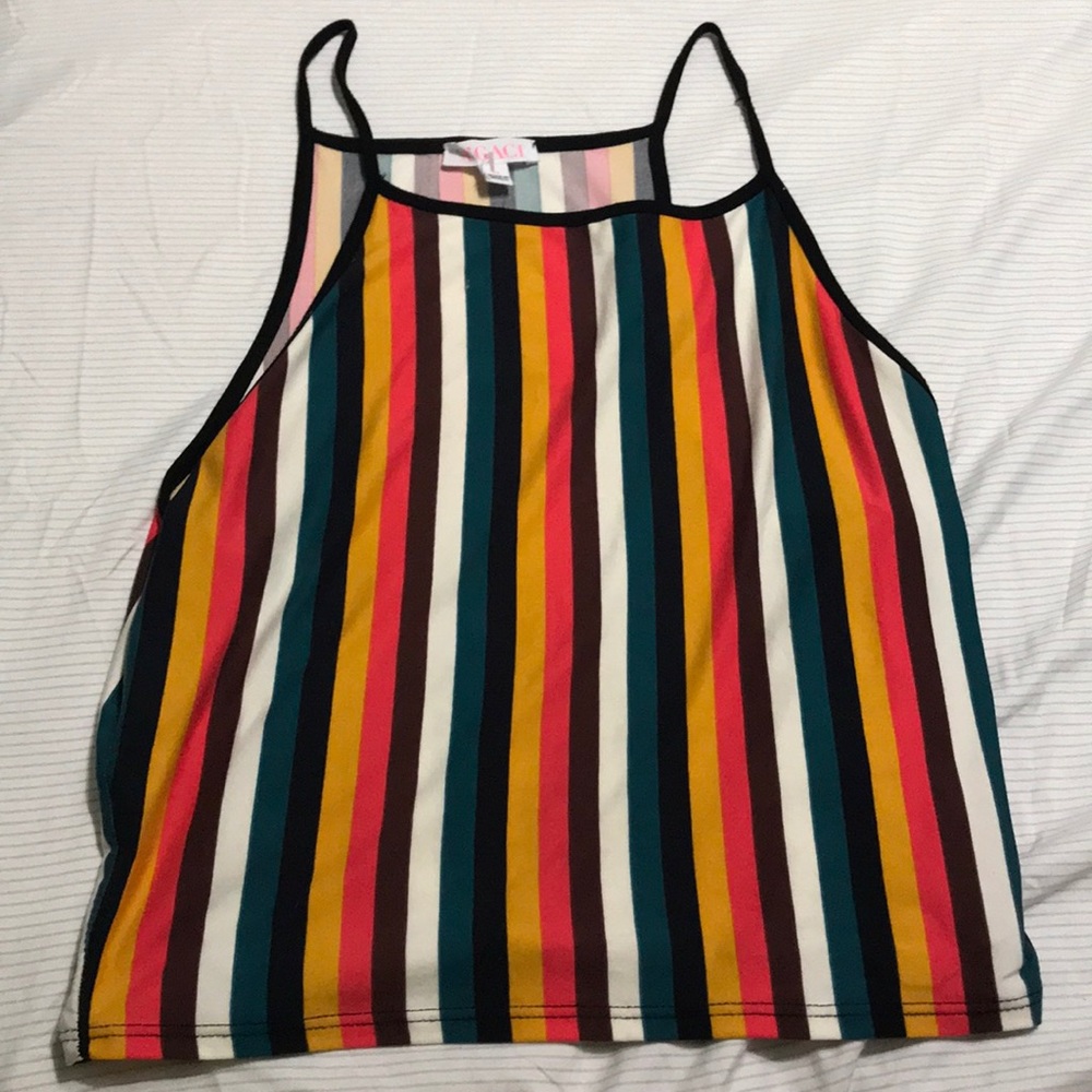 STRIPED COLORFUL CROP TOP